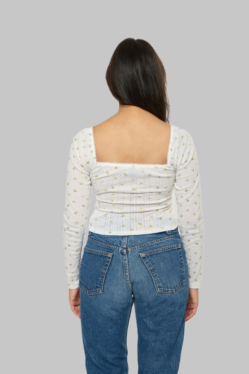 Floral Pointelle Long-Sleeve Top | Forever 21 Women