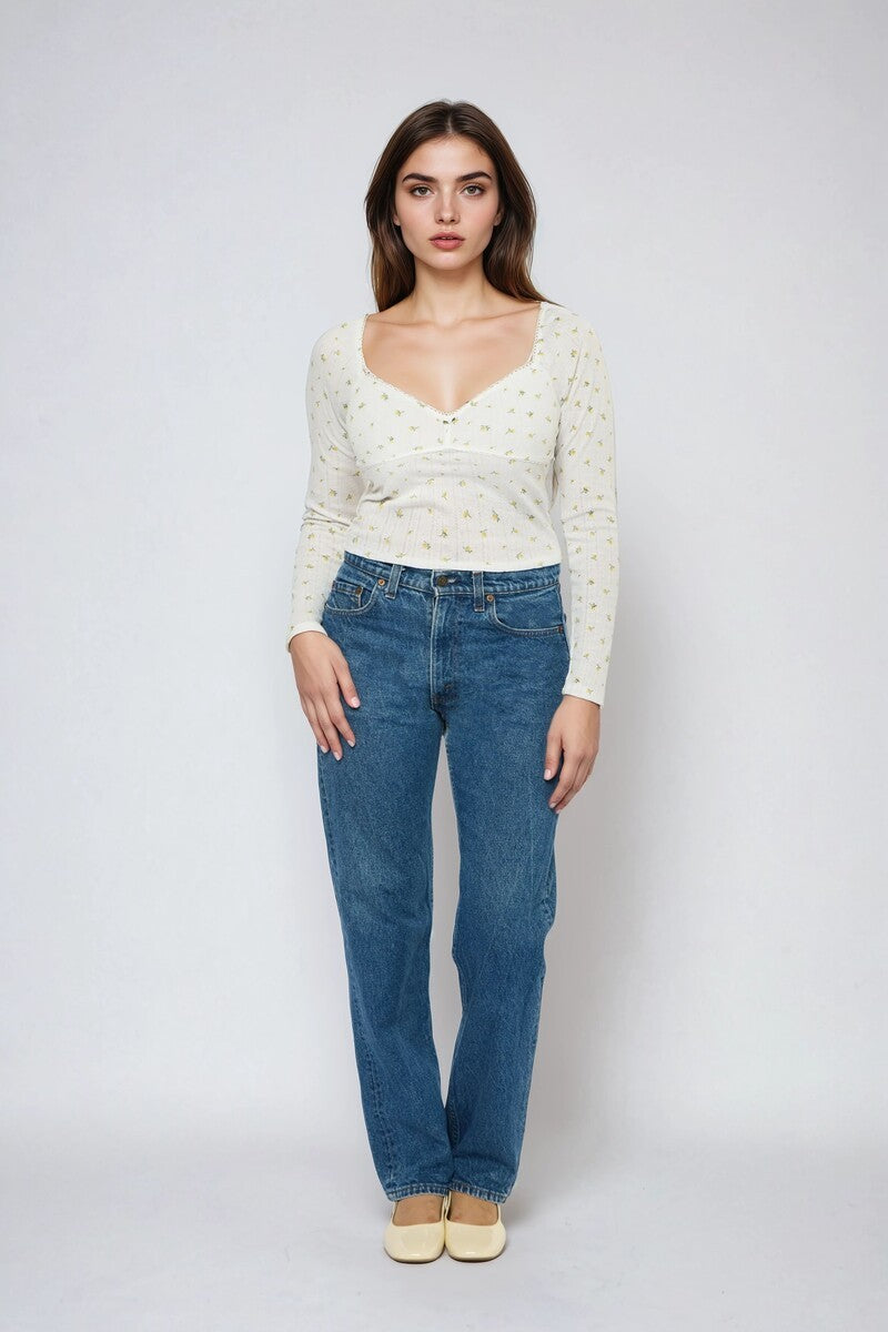 Floral Pointelle Long-Sleeve Top | Forever 21 Women