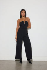 Rhinestone-Trim Strapless Jumpsuit | Forever 21 Women