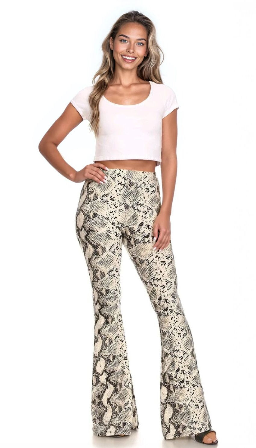 Snake Print Flare Pants | Forever 21 Women