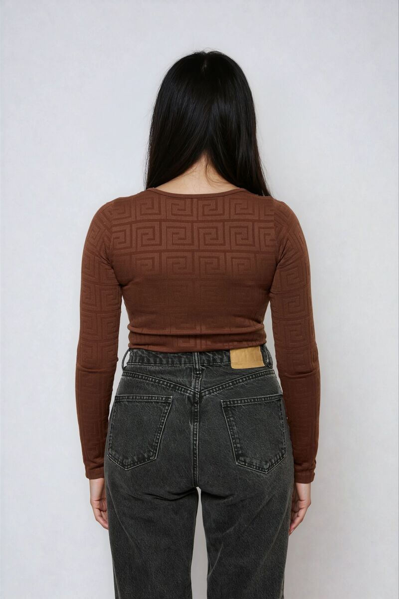 Seamless Jacquard Long Sleeve Bodysuit | Forever 21 Women