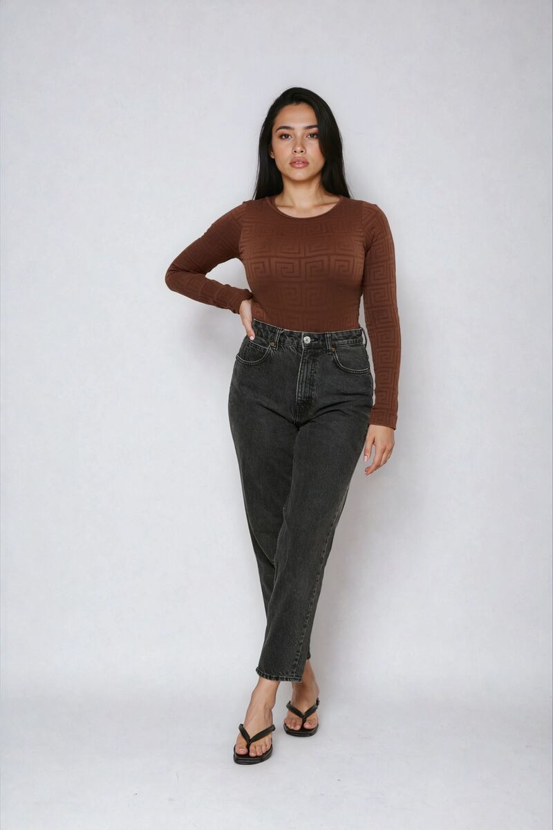 Seamless Jacquard Long Sleeve Bodysuit | Forever 21 Women