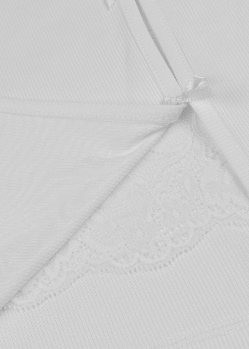 Ribbed Lace-Trim Bow Top | Forever 21 Women