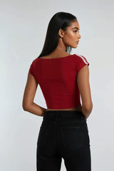 Lace-Up Raglan Cropped Tee | Forever 21 Women