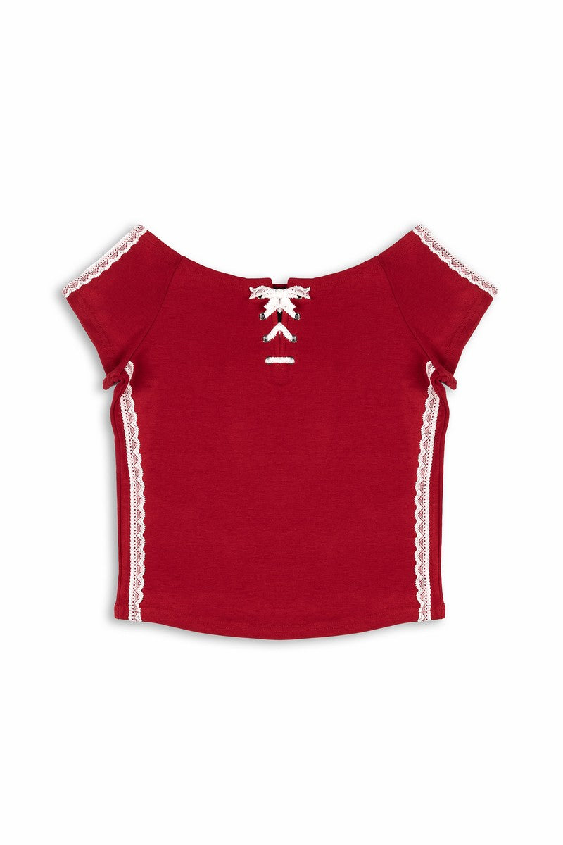 Lace-Up Raglan Cropped Tee | Forever 21 Women