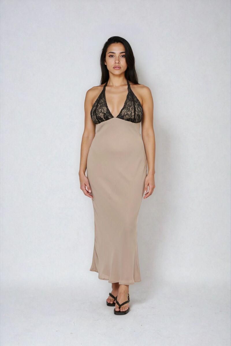 Lace Halter Crepe Maxi Dress | Forever 21 Women