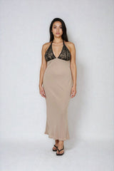 Lace Halter Crepe Maxi Dress | Forever 21 Women