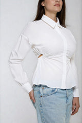 Cinched Cutout Button-Up Shirt | Forever 21 Women