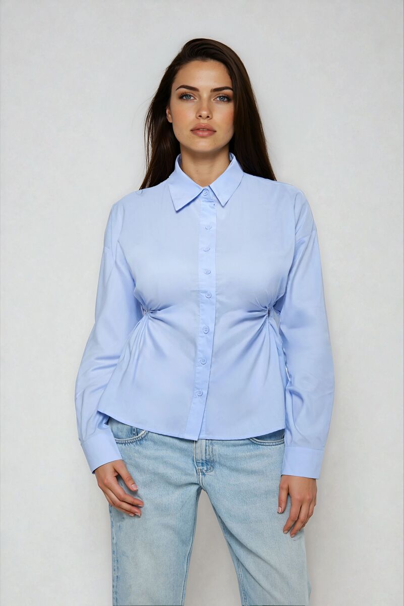 Cinched Cutout Button-Up Shirt | Forever 21 Women