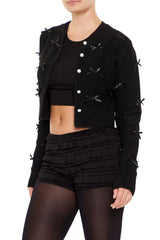 Bow & Faux Pearl Cardigan Sweater | Forever 21 Women