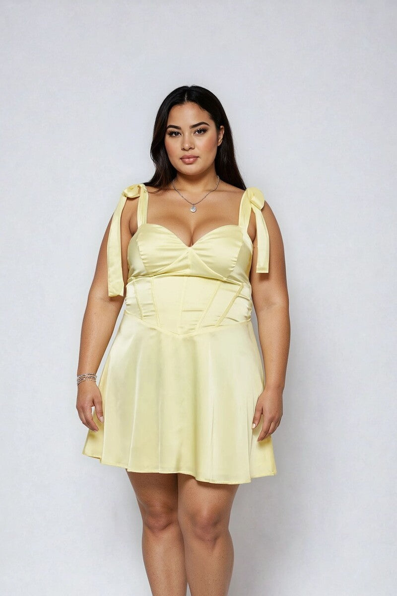 Plus Size Satin Bow-Strap Mini Dress | Forever 21 Women