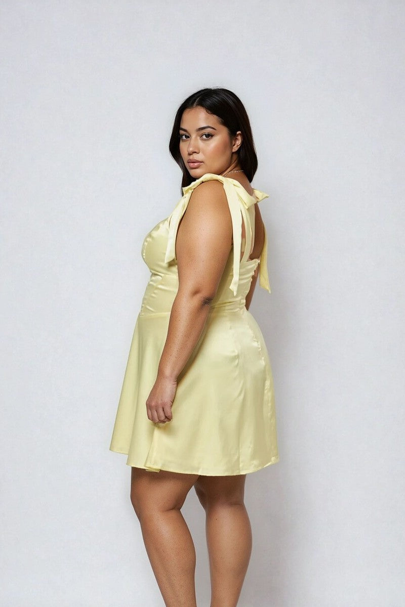 Plus Size Satin Bow-Strap Mini Dress | Forever 21 Women