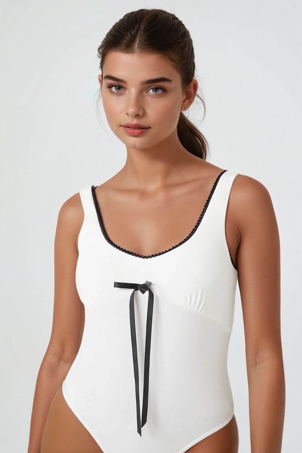 Bow Ricrac-Trim Bodysuit | Forever 21 Women