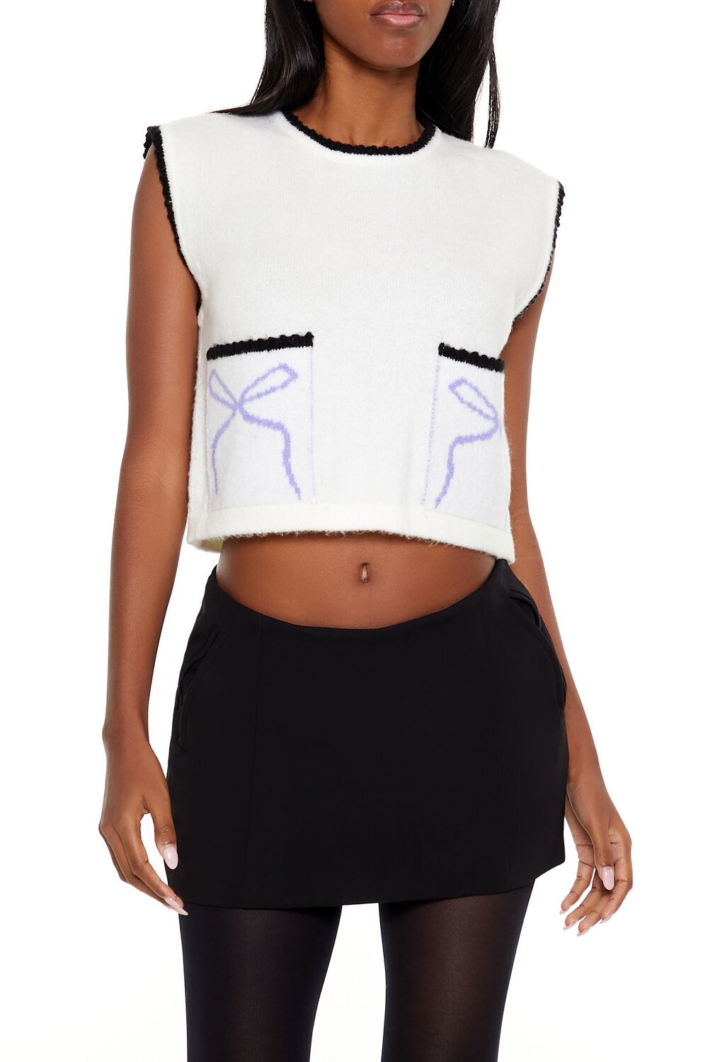 Cropped Bow Sweater Vest | Forever 21 Women