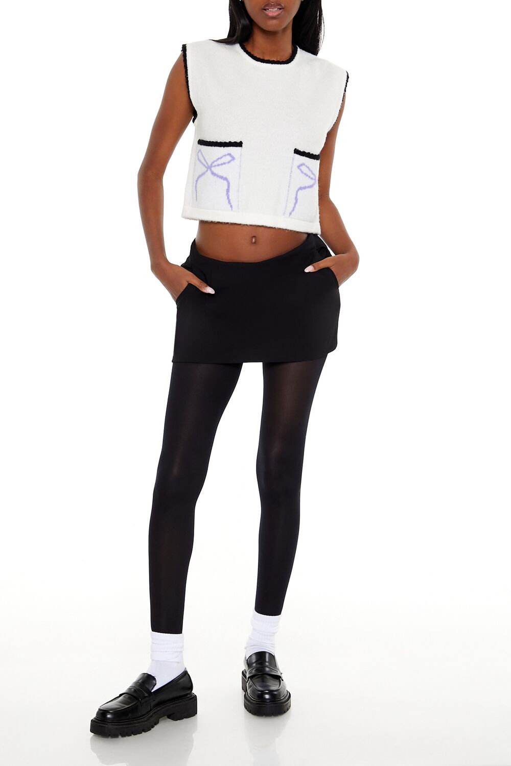 Cropped Bow Sweater Vest | Forever 21 Women