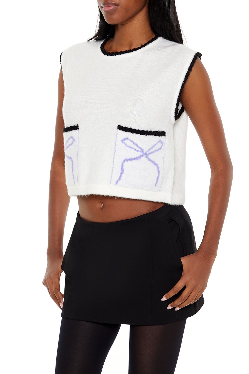 Cropped Bow Sweater Vest | Forever 21 Women