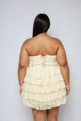 Plus Size Strapless Lace Fit & Flare Mini Dress | Forever 21 Women