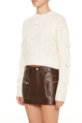 Rosette Cable Knit Sweater | Forever 21 Women