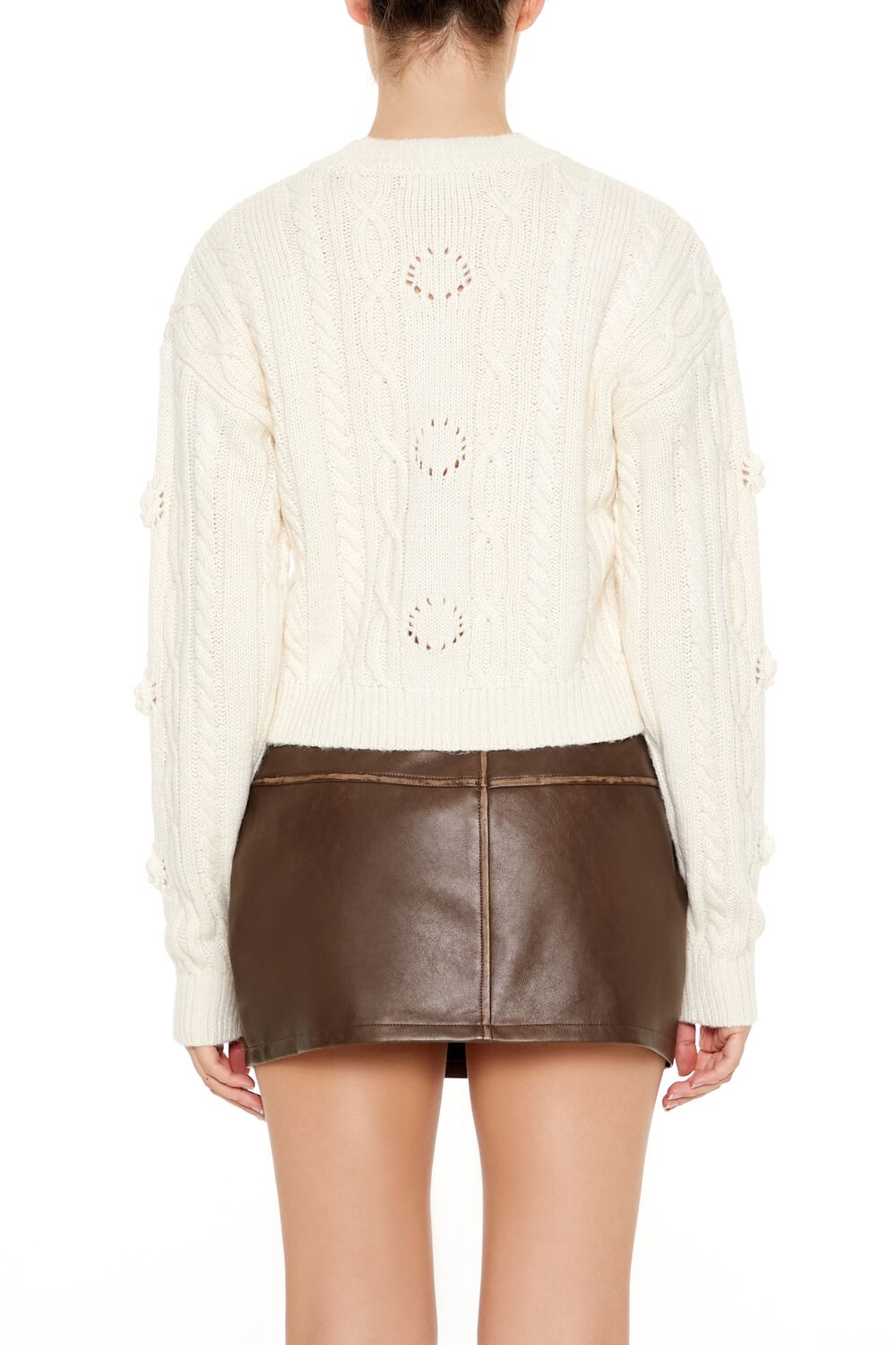 Rosette Cable Knit Sweater | Forever 21 Women