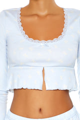 Bow Print Flounce Pajama Crop Top | Forever 21 Women