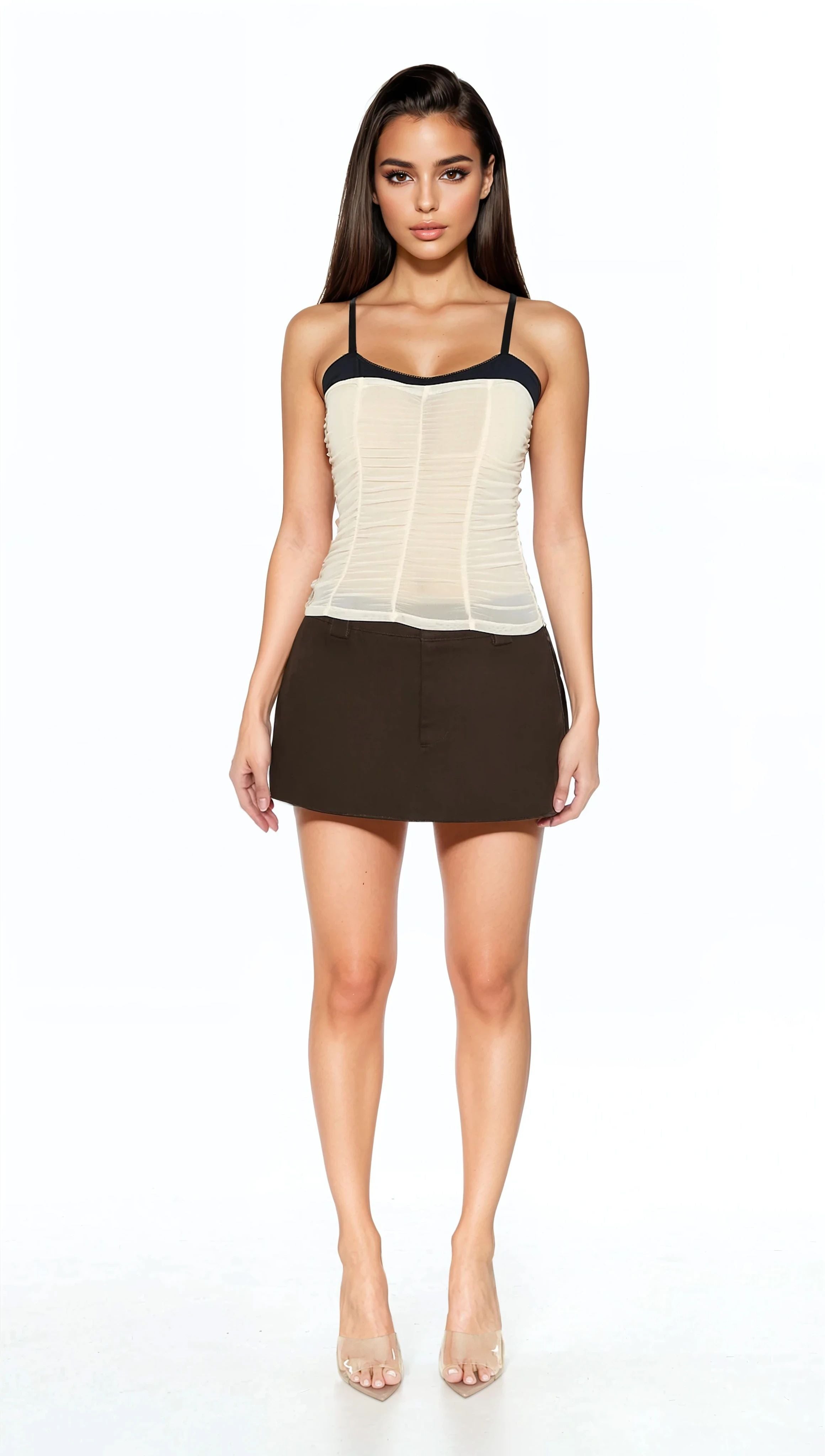 Ruched Mesh Colorblock Cami | Forever 21 Women