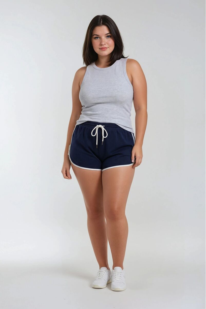 Plus Size Contrast-Trim Tie-Accent Shorts | Forever 21 Women