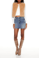 Faux Shearling Cropped Vest | Forever 21 Women