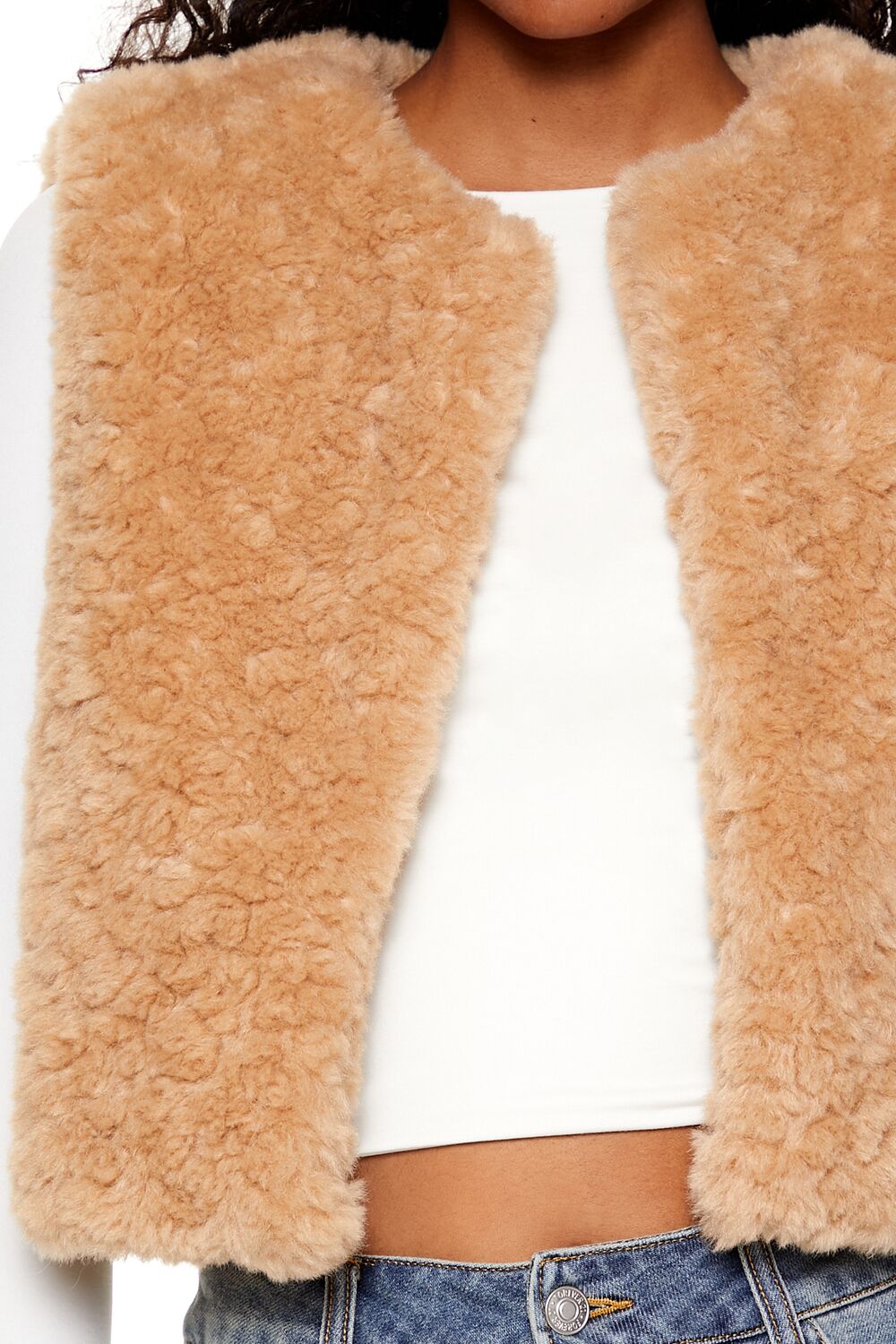 Faux Shearling Cropped Vest | Forever 21 Women