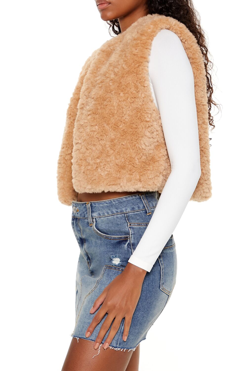 Faux Shearling Cropped Vest | Forever 21 Women
