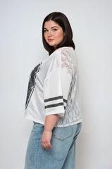 Plus Size Lace-Trim Mesh Jersey Top | Forever 21 Women