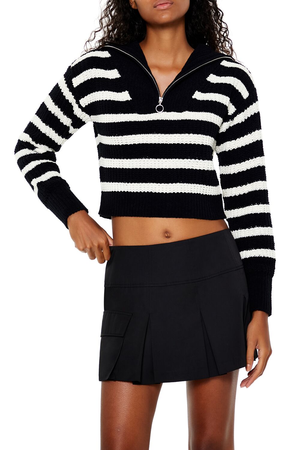 Striped Half-Zip Sweater | Forever 21 Women