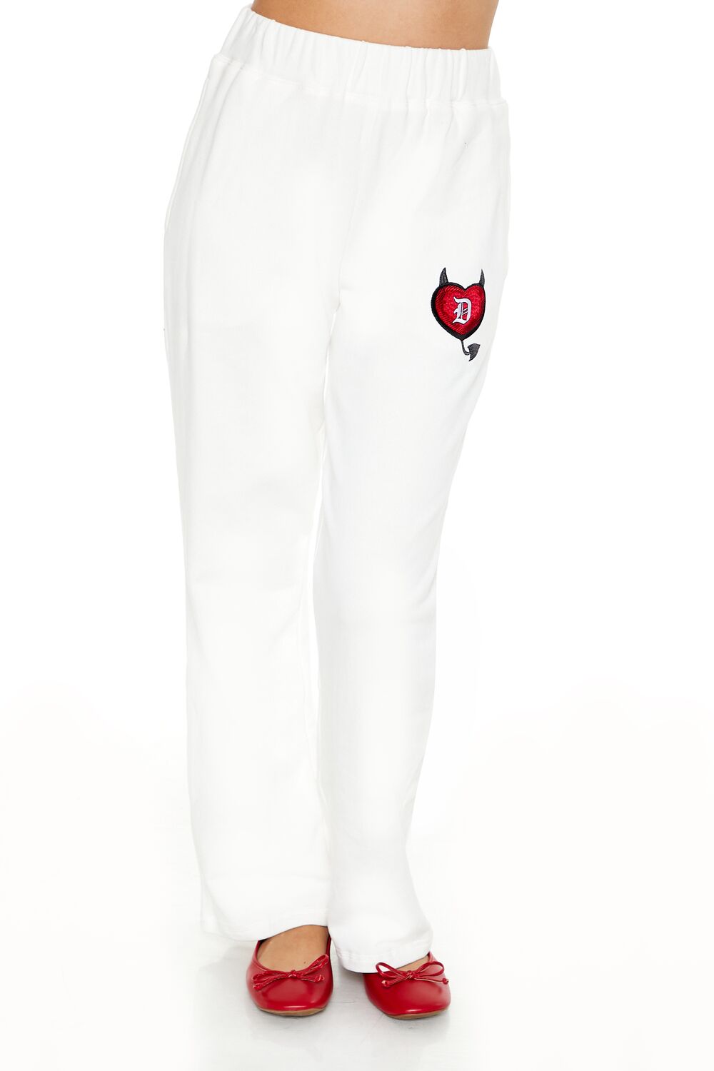 Embroidered Devil Heart Sweatpants | Forever 21 Women