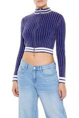 Varsity-Striped Zip-Up Sweater | Forever 21 Women
