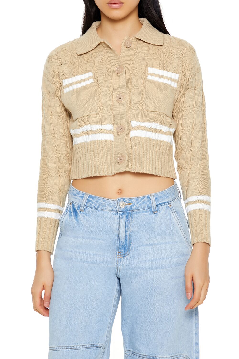 Varsity-Striped Cardigan Sweater | Forever 21 Women