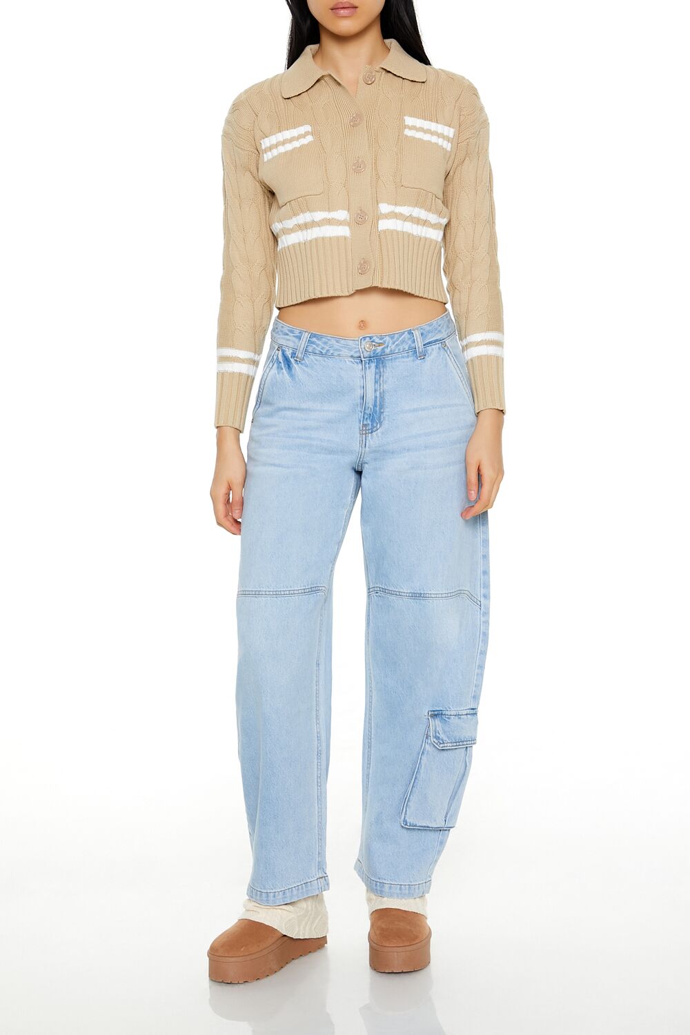 Varsity-Striped Cardigan Sweater | Forever 21 Women
