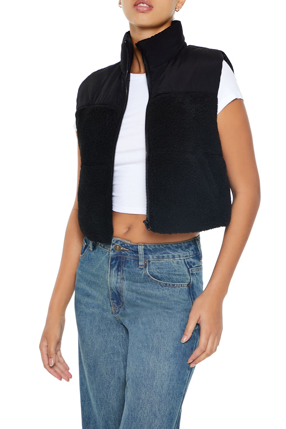 Cropped Faux Shearling Vest | Forever 21 Women