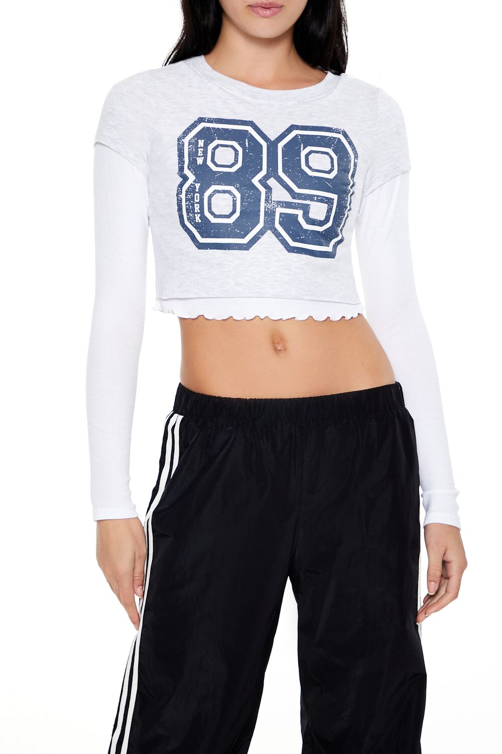 New York 89 Cropped Combo Tee | Forever 21 Women