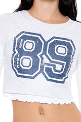 New York 89 Cropped Combo Tee | Forever 21 Women