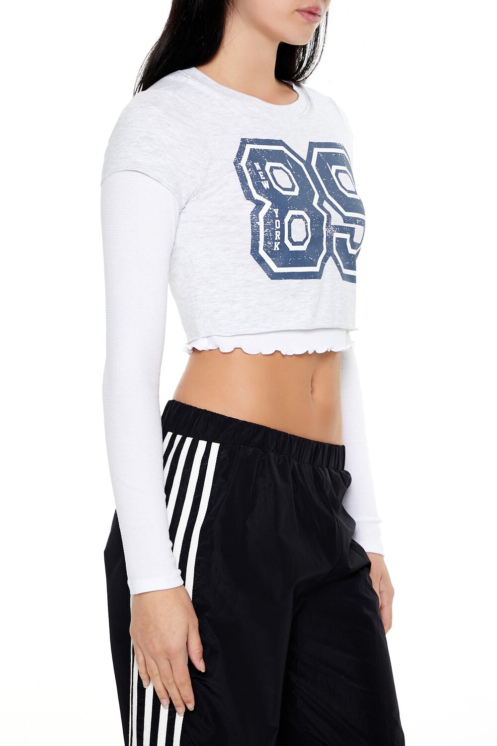 New York 89 Cropped Combo Tee | Forever 21 Women