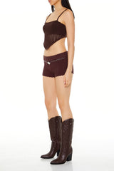 Sweater-Knit Chain Belt Shorts | Forever 21 Women
