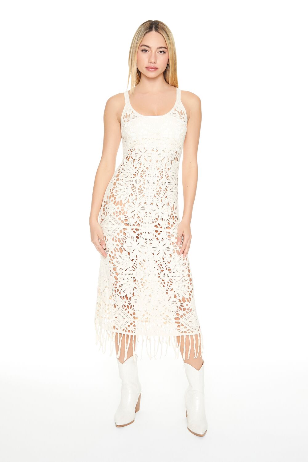 Crochet Fringe Midi Dress | Forever 21 Women