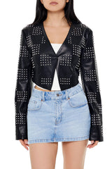 Studded Checkered Jacket | Forever 21 Women