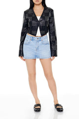 Studded Checkered Jacket | Forever 21 Women