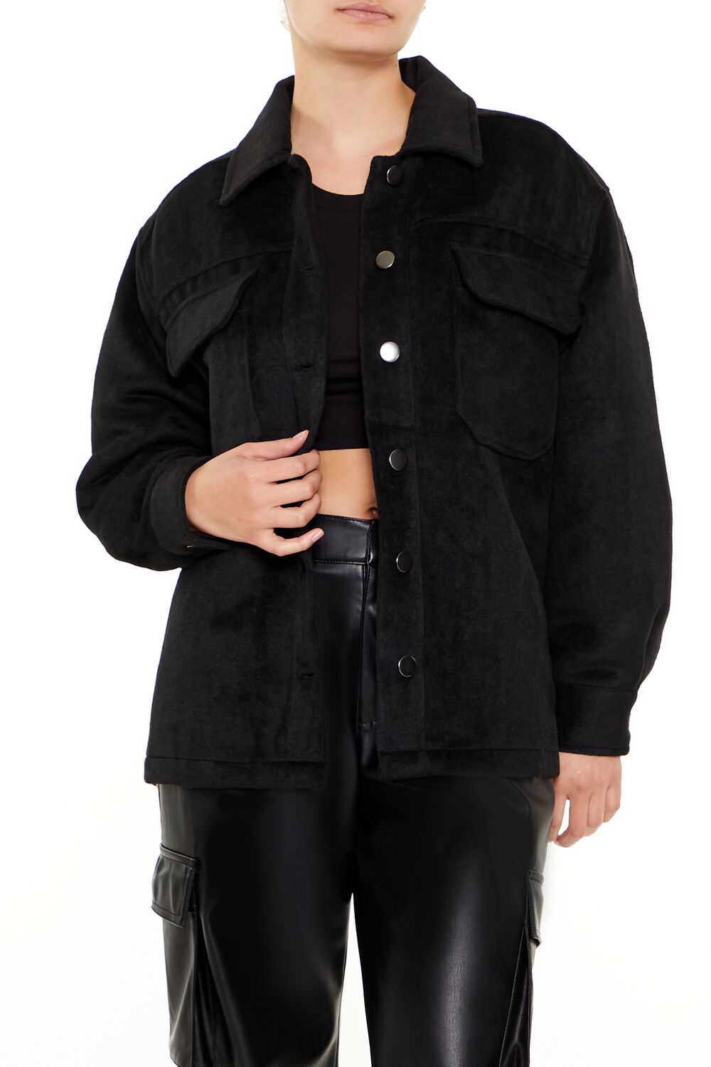Plus Size Faux Suede Shacket | Forever 21 Women