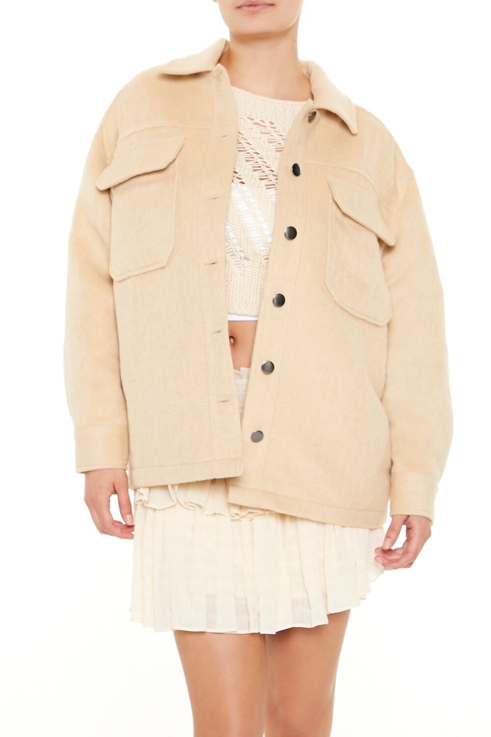 Plus Size Faux Suede Shacket | Forever 21 Women