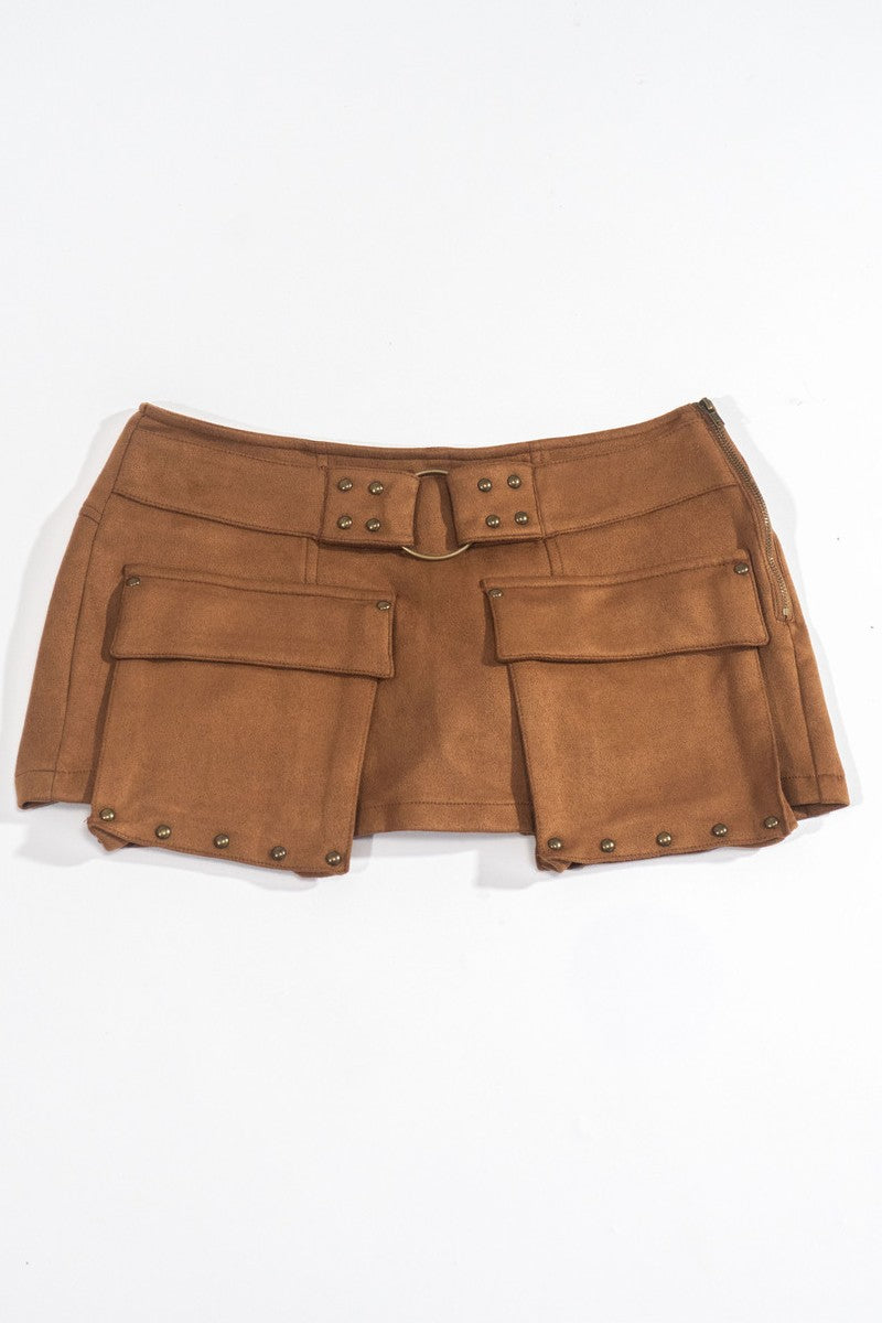 Faux Suede Studded Skort | Forever 21 Women