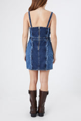 Frayed Colorblock Denim Dress | Forever 21 Women