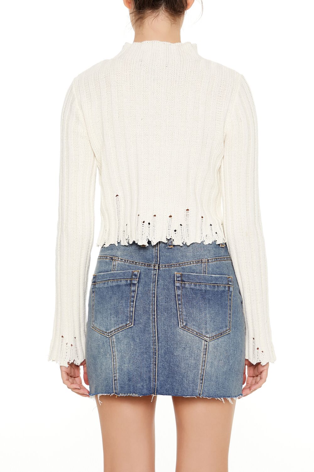Distressed Mock Neck Sweater | Forever 21 Women