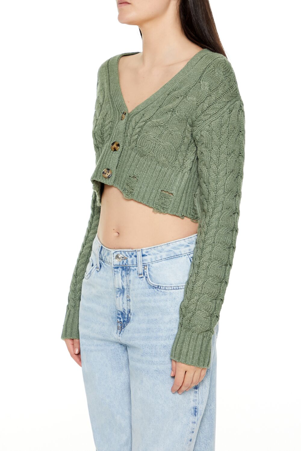 Cable Knit Cropped Cardigan Sweater | Forever 21 Women