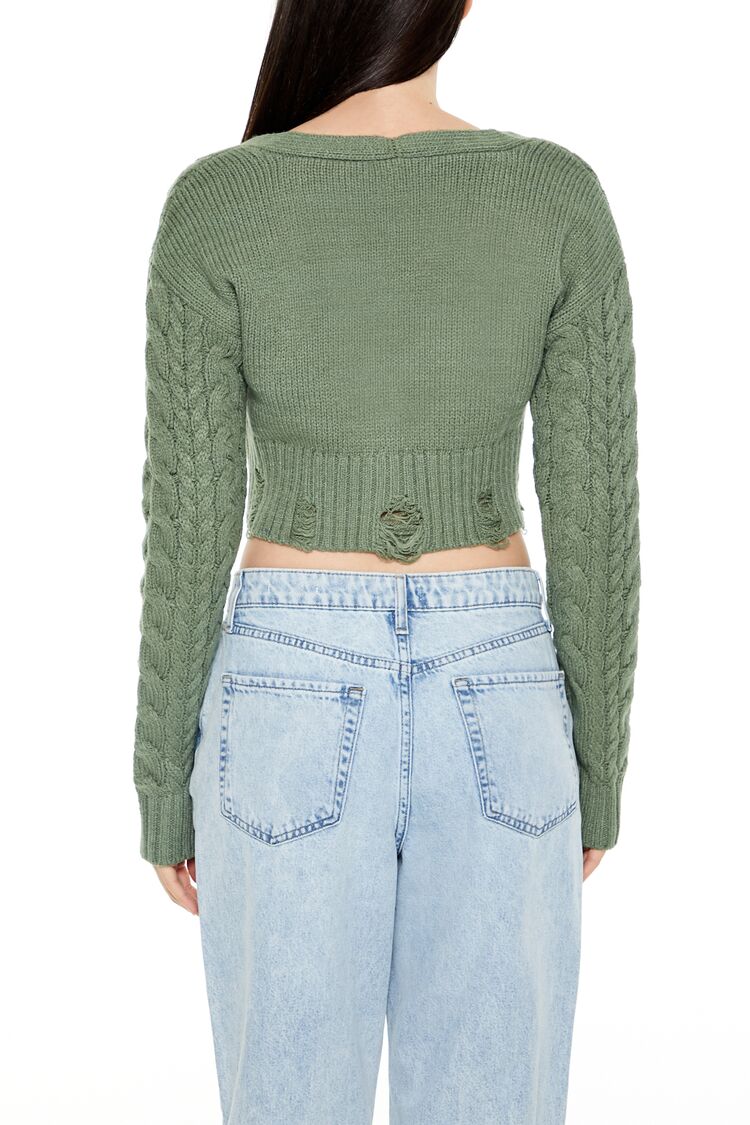 Cable Knit Cropped Cardigan Sweater | Forever 21 Women